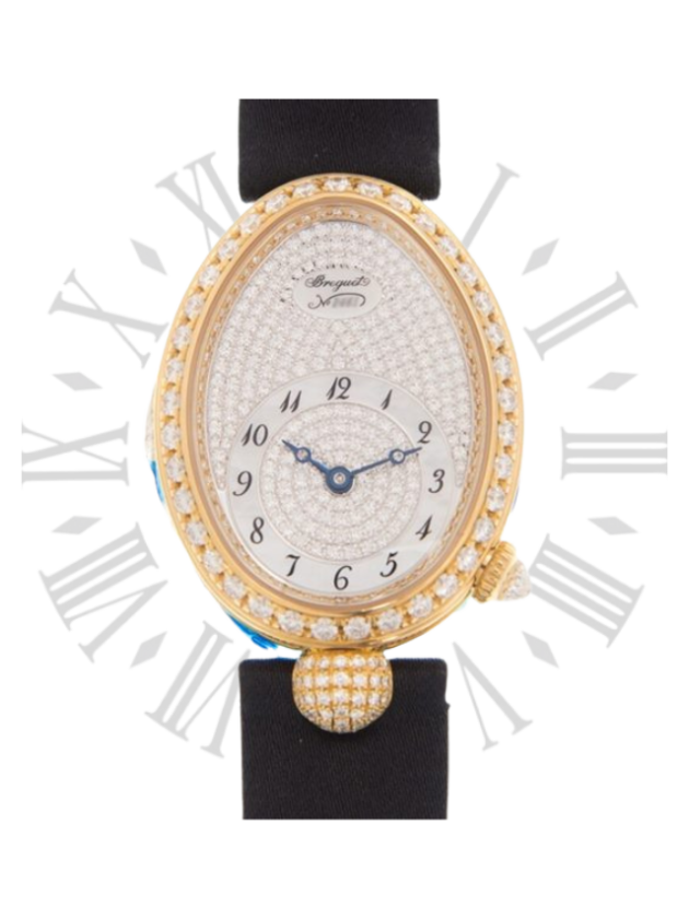 REINE DE NAPLES DIAMOND PAVE DIAL BLACK SATIN WOMEN WATCH 8928BA8D844DD0D - Time Avenue