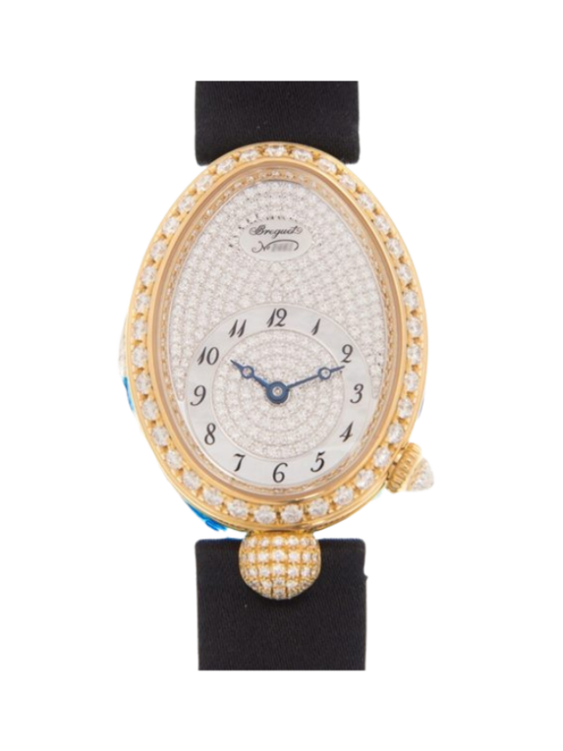 BUY REINE DE NAPLES DIAMOND PAVE DIAL BLACK SATIN WOMEN WATCH 8928BA8D844DD0D - Time Avenue